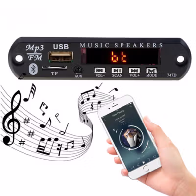 Kebidu Tape Mobil Audio Speaker MP3 Player Bluetooth Wireless Receiver - 747D - Black — gambar 3