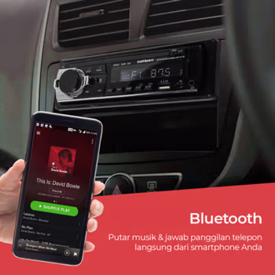 Taffware Tape Mobil Audio Bluetooth Car MP3 Player Plug ISO - JSD-530 - Black — gambar 3