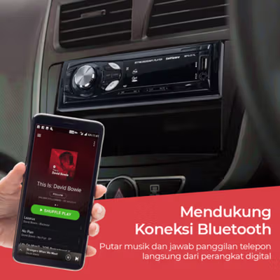 Taffware Tape Mobil Audio MP3 Player Bluetooth 5.0 60W with Remote - MP3-S211L - Black — gambar 3