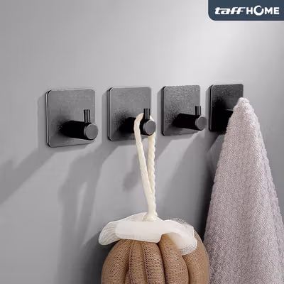 TaffHOME Gantungan Dinding Kapstok Hook Hanger Stainless Steel 201 - MT11 - Black — gambar 3