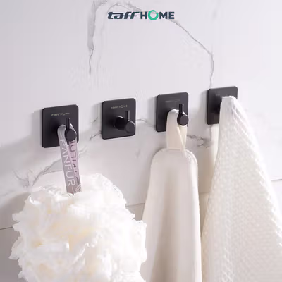 TaffHOME Gantungan Dinding Kapstok Hook Hanger Stainless Steel 201 - MT10 - Black — gambar 3