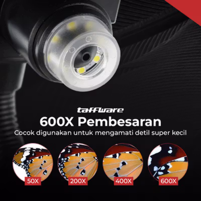 Taffware Mikroskop Digital 3.6MP 600X with Monitor and Fleksibel Stand - G600 - Black — gambar 3