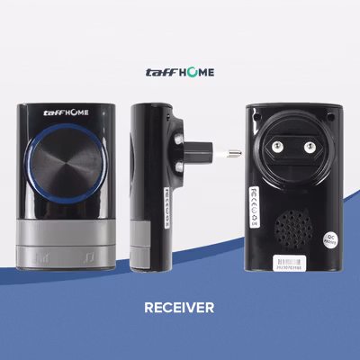 TaffHOME Bel Rumah Wireless Waterproof 2 Receiver Doorbell - Q189-BB - Black — gambar 3