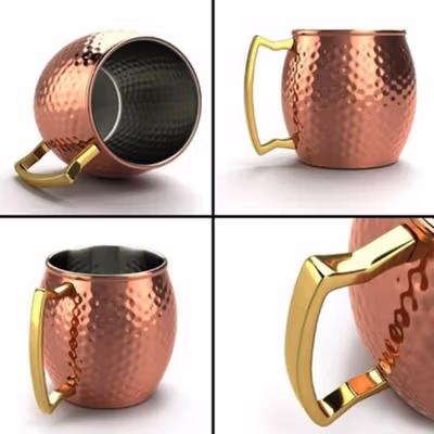 AINIYO Cangkir Stainless Steel 304 Kopi Teh Moscow Mule Mug 550ml - A55 - Copper — gambar 3