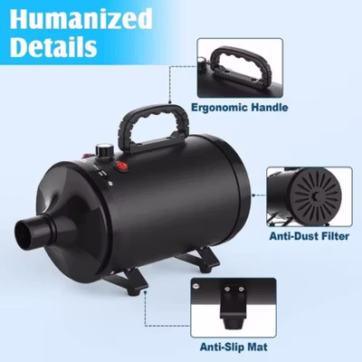 HEAN Pengering Bulu Kucing Anjing Hair Dryer for Pets Fast Blow 2800W - ZF-YC-C-04 - Black — gambar 3