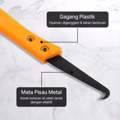 Alloet Tile Hook Knife Cleaning Tool Pembersih Celah Lantai - ALT1 - Black — gambar 3