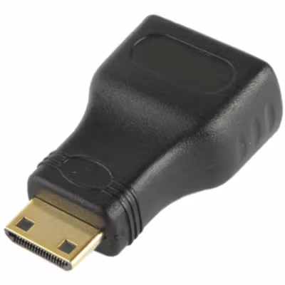 FSU Adaptor Konverter Mini HDMI Male ke HDMI Female Gold Plated - SHH10 - Black — gambar 3