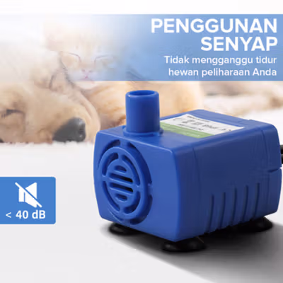 VOFORD Pompa Air Water Fountain Ultra Quiet Pump USB DC 5V 1.5W - YP-8202 - Blue — gambar 3