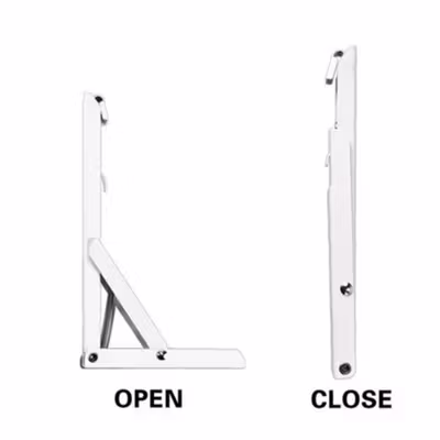 COWORK Bracket Siku Rak Dinding Lipat Penyangga Stainless Steel 2 PCS 16 Inch - CW16 - Silver — gambar 3
