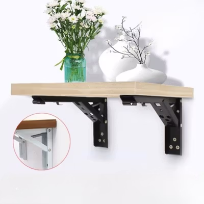 Taffware Bracket Siku Rak Dinding Penyangga Stainless Steel 60kg 2 PCS 14 Inch - NED-6112 - Black — gambar 3