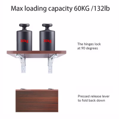 XIDA Bracket Siku Rak Dinding Penyangga Stainless Steel 60kg 2 PCS 8 Inch - NED-6112 - Black — gambar 3