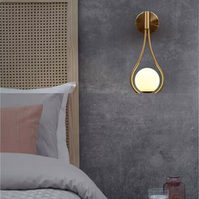 TaffLED Lampu Dinding Hias Minimalis LED Nordic Warm White E27 12W - G9 - Golden — gambar 3