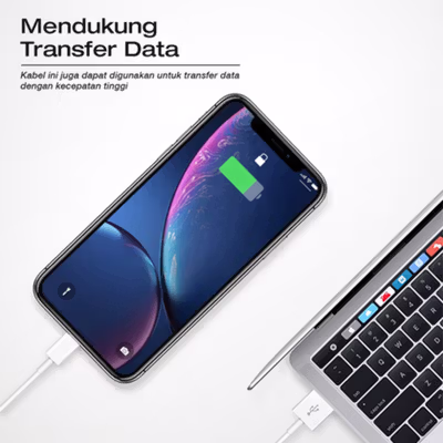 Kabel Data Lightning Multifungsi Fast Charging 2.4 A 1M - S-IP5G - White — gambar 3