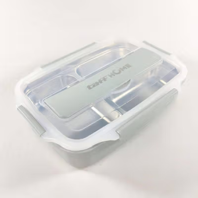 TaffHOME Life Kotak Makan Anti Tumpah Lunch Box 3 Grid 1.5L - CPL050 - Blue — gambar 3