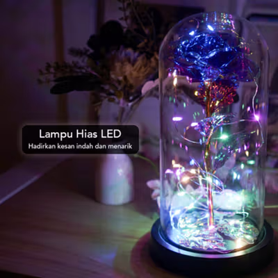 TaffHOME Lampu Hias LED Mawar Beauty and The Beast RGB 1 PCS - AC04 - Purple — gambar 3