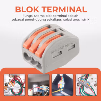 Guillermo Terminal Block Konektor Sambungan Kabel Listrik 1 PCS PCT-213 - GTB6 - Gray — gambar 3