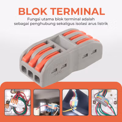Taffware Terminal Block Konektor Sambungan Kabel Listrik 1 PCS PCT-223 - GTB6 - Gray — gambar 3