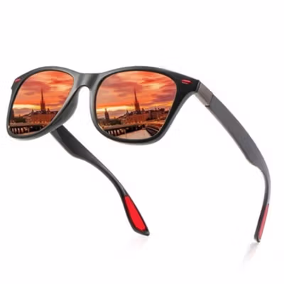 AOFLY Kacamata Pria Wanita Sunglasses Anti-Reflective Polarized UV400 - AO400 - Black — gambar 3