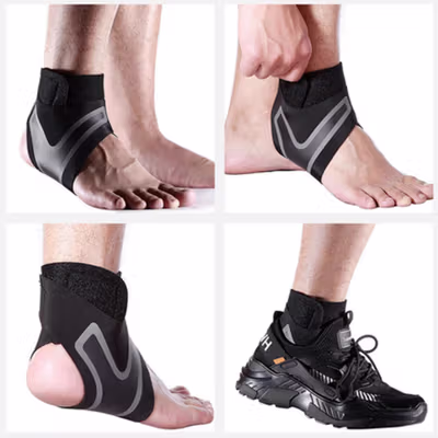 TaffSPORT Pelindung Engkel Kaki Sport Compression Sleeve Right Foot M 39-41 - HH012 - Black — gambar 3