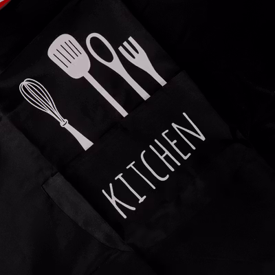 TaffHOME Celemek Masak Apron Dapur Model Kantong Pola Spatula - JJ41 - Brown — gambar 3