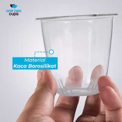 One Two Cups Saringan Teh Filter Pengganti untuk Cangkir Teh Kaca 420ml - C2251 - Transparent — gambar 3