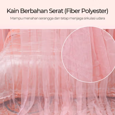 TaffHOME Jaring Anti Nyamuk Kasur Tempat Tidur Net 180x200cm - WZ-2020 - Pink — gambar 3