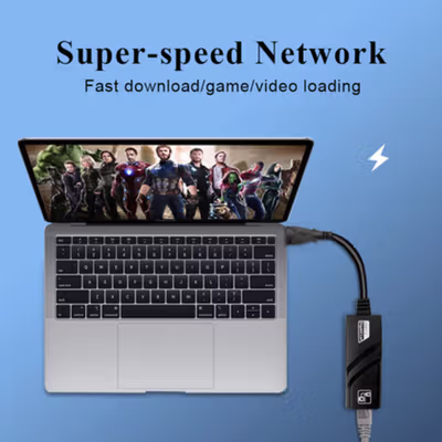 TelDay Adaptor USB Type C to LAN RJ45 Ethernet Adaptor 100Mbps - TD100 - Black — gambar 3