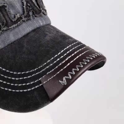 FLB Topi Baseball Original The Black Katun Retro Washed Style Cap - F122 - Light Gray — gambar 3