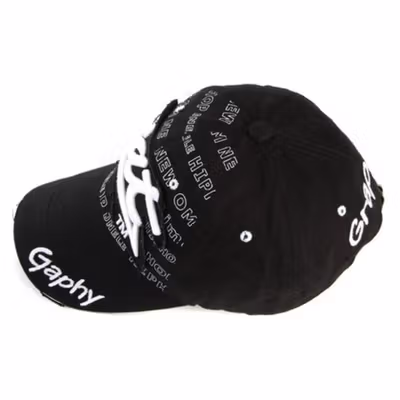 MOONBIFFY Topi Baseball Cap Bordir Bat Gaphy - MB18 - Black — gambar 3