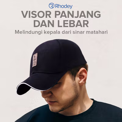 Rhodey EDIKO Topi Baseball Cap Polos Logo Ediko Golf - RB68 - Black — gambar 3