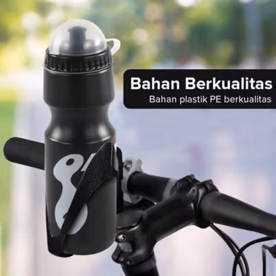 TaffSPORT Discovery Botol Minum Sepeda Olahraga with Dust Cover 650ml - 3026 - Black — gambar 3