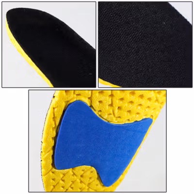 COSYLEE Insole Sepatu Alas Kaki Orthopedic Honeycomb Shock Absorption 42 - CS99 - Black — gambar 3