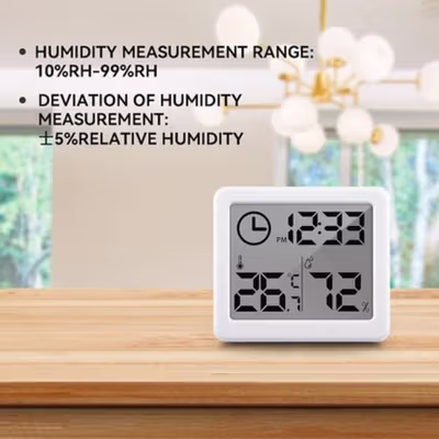 JGD Jam Digital Meja Dinding Thermometer Hygrometer Sensor - ZL20 - White — gambar 3