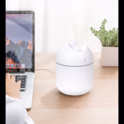 Lescolton Air Humidifier Mini Ultrasonic Diffuser Night Light 250ml - HM25 - White — gambar 3