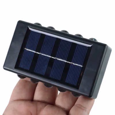 TaffLED Lampu Dinding Solar Outdoor Modern IP65 600mAh Warm White 10 LED - H6 - Black — gambar 3