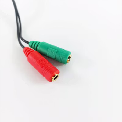 TaffSTUDIO Splitter Audio Cable 3.5mm Male to 3.5mm HiFi Mic Headphone - AV123 - Black — gambar 3