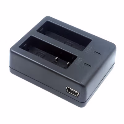 Charger Baterai 2 Slot with 2PCS Baterai for EKEN H9 H9R SJCAM - AX-SJ4000SC - Black — gambar 3