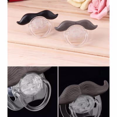 Dot Empeng Bayi Silicone Baby Pacifier Moustache Kumis - Black — gambar 3