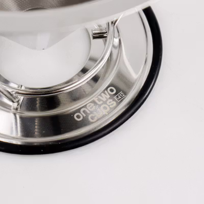 One Two Cups Saringan Kopi Stainless Steel Filter V60 Large - F-412 - Silver — gambar 3