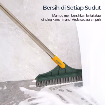 TaffHOME Sikat Pembersih Lantai 2 in 1 Floor Brush Bathroom Wall - TH-31 - Green — gambar 3