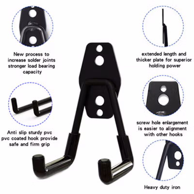 TaffHOME Gantungan Sepeda Dinding Multifungsi Wall Hook Storage 1PCS - SW105 - Black — gambar 3