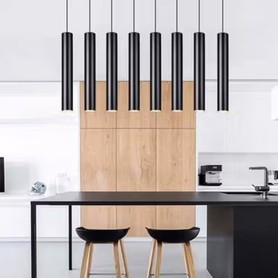 LYWINS Lampu Gantung Hias Nordic Tube Pendant Warm White 40cm 1 PCS - LW-40 - Black — gambar 3