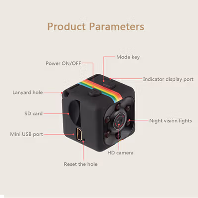 Perciron Kamera CCTV Outdoor Mini Motion Detection FHD 1080P - SQ11 - Black — gambar 3