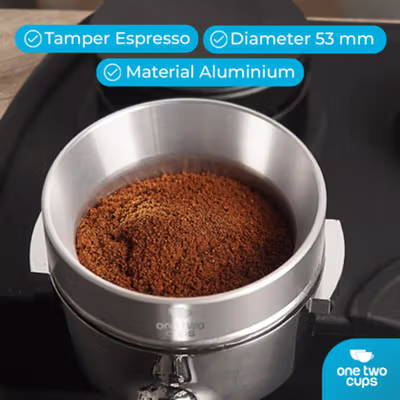 One Two Cups Dosing Ring Portafilter Espresso Machine Magnetic 53mm - YXA044 - Silver — gambar 3