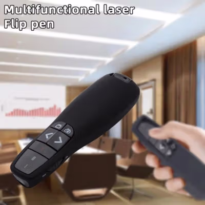 Taffware Remote Laser Presenter Wireless Pointer Merah 2.4 Ghz - K400 - Black — gambar 3