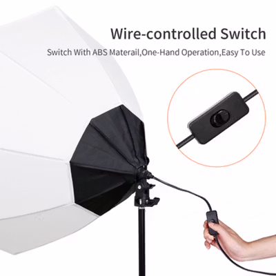 TaffSTUDIO Payung Softbox Lighting Octagon Single Socket 70cm E27 Softbox Only - SL57 - White — gambar 3