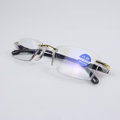 BELMON Kacamata Baca Frameless Anti Blue Light Reading Plus 1 - 641 - Black Gold — gambar 3