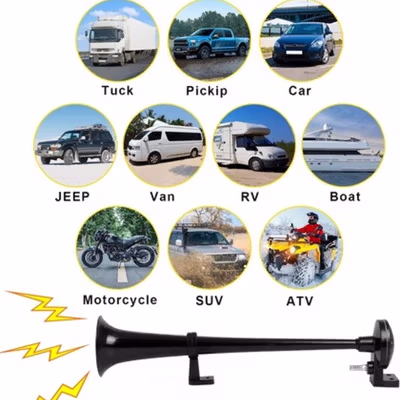 HEYVO Klakson Trompet Truk Mobil Loud Air Horn 150dB 12V - TZ-318 - Black — gambar 3