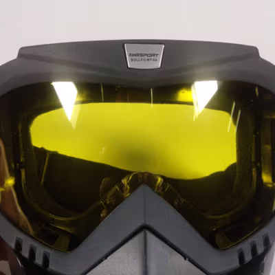 TaffSPORT BOLLFO Kacamata Goggles Mask Motor Retro Windproof - MT-04 - Black/Yellow — gambar 3