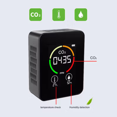 KKMOON Alat Detector CO2 Sensor PPM Meter Gas Analyzer Thermometer - M8 - Black — gambar 3